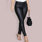 Women's Fashion Pu Leather Feet Trousers