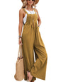 Women's Solid Color Casual Bib Trousers