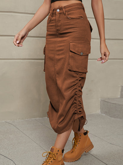 Women's Utility Cargo Midi Skirt