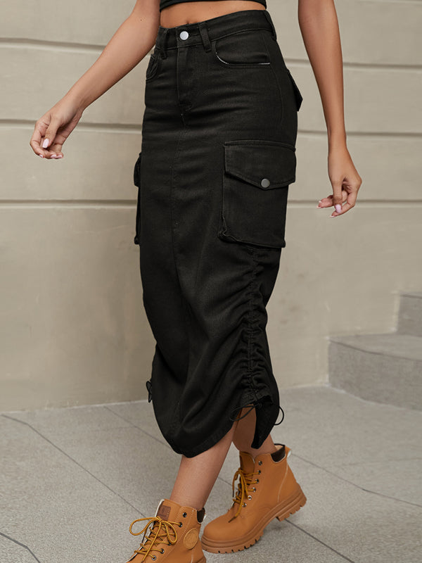 Women's Utility Cargo Midi Skirt