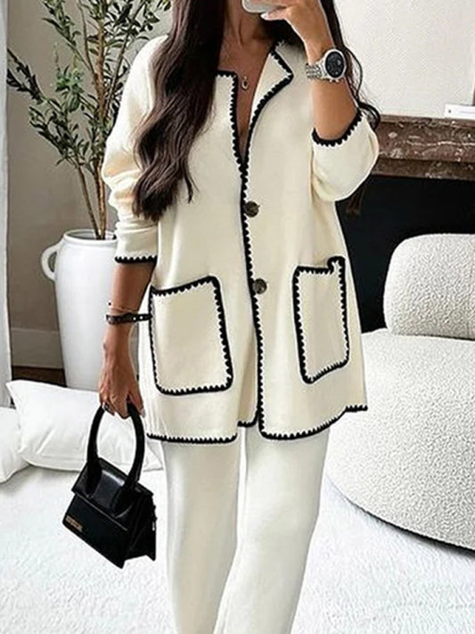 Women's elegant two-piece fashion suit set