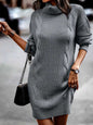 Women's Mid-Length Turtleneck Long Sleeve Sweater Dress