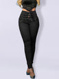 New high-waisted slimming butt-lifting strappy slim-fitting jeans