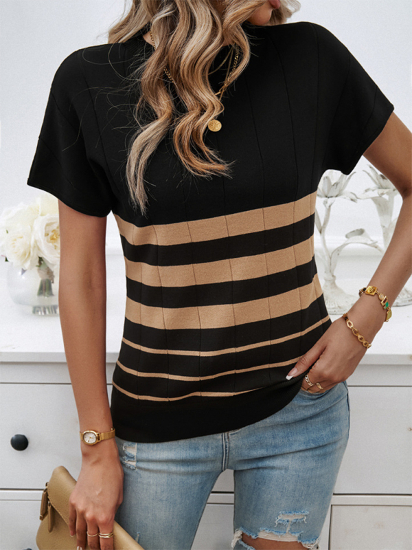 Women's Spring and Summer Temperament Slim Striped Sweater