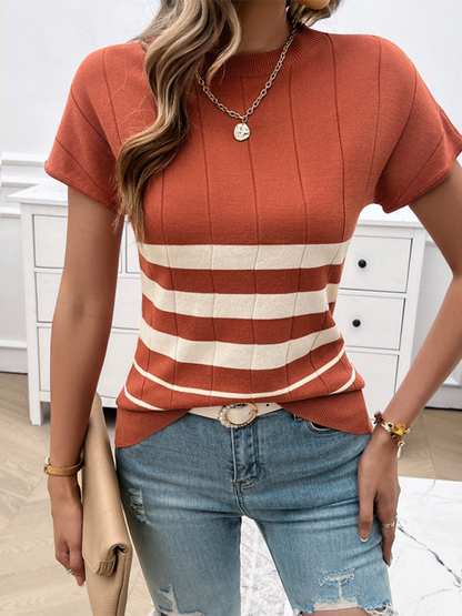 Women's Spring and Summer Temperament Slim Striped Sweater