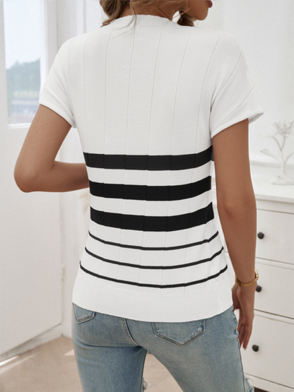 Women's Spring and Summer Temperament Slim Striped Sweater