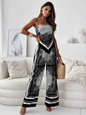 New fashion print camisole bustier top positioning flower pants two-piece set