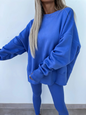 New style casual tight pants loose sweater suit two piece set