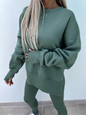 New style casual tight pants loose sweater suit two piece set