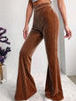 New style corduroy wide-leg casual pants fashionable solid color high waist flared pants