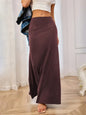 Solid color a-line knitted skirt