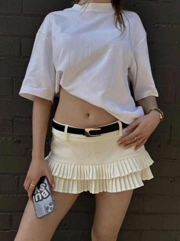 Sexy sweet and spicy low waist hot girl pleated skirt