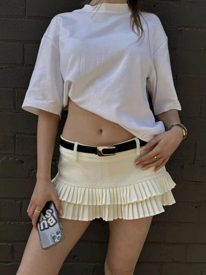 Sexy sweet and spicy low waist hot girl pleated skirt