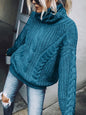 women's solid color turtleneck knitted sweater